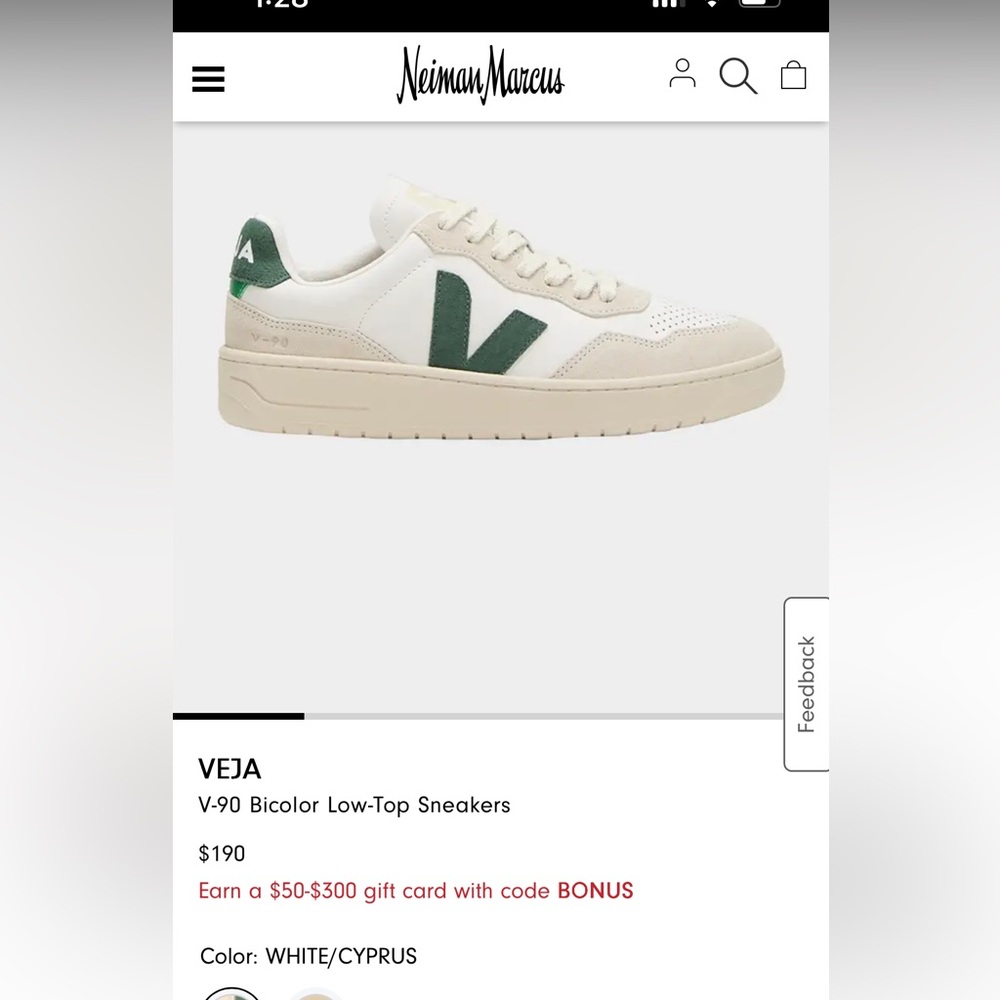 NEW Veja V-90 White Cyprus Sneakers 6